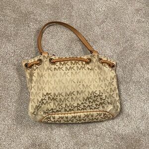 Michael Kors Beige and Brown Shoulder Bag
